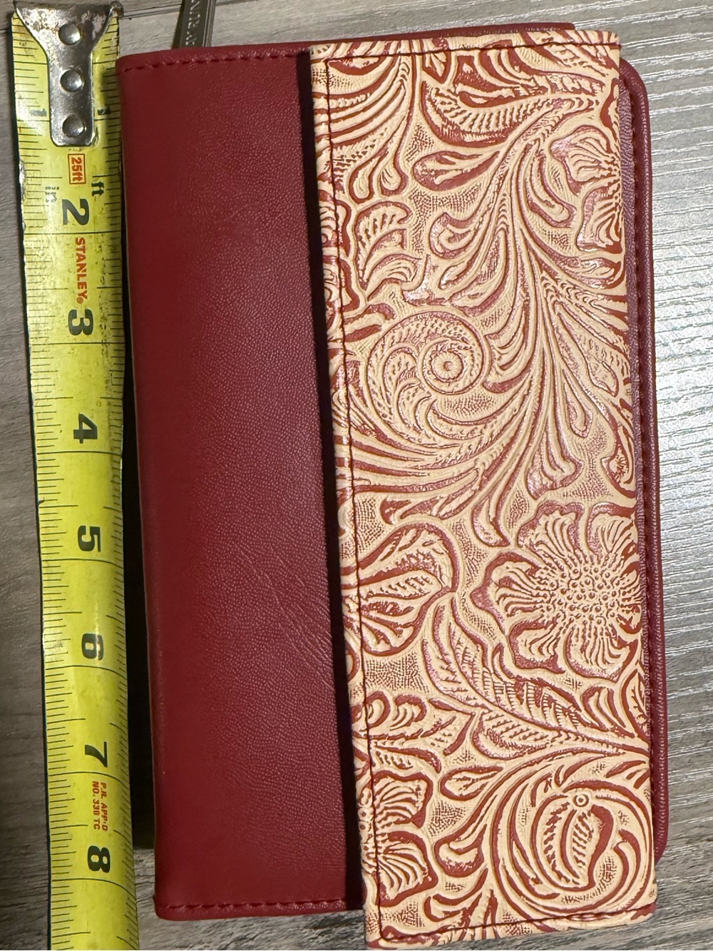 Day Runner Floral Organizer Wallet Planner Case‎ Burgundy - Picture 6 of 8